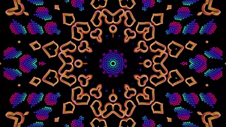 Sfondo VJ LOOP Cuori Caleidoscopici