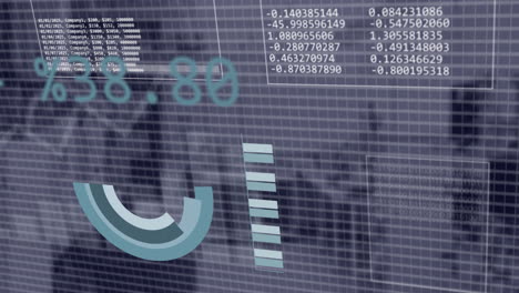 animación del procesamiento de datos financieros en la oficina