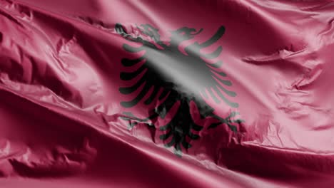 albania flag waving on the wind loop. albanian banner swaying on the breeze. full filling background. 10 seconds loop.