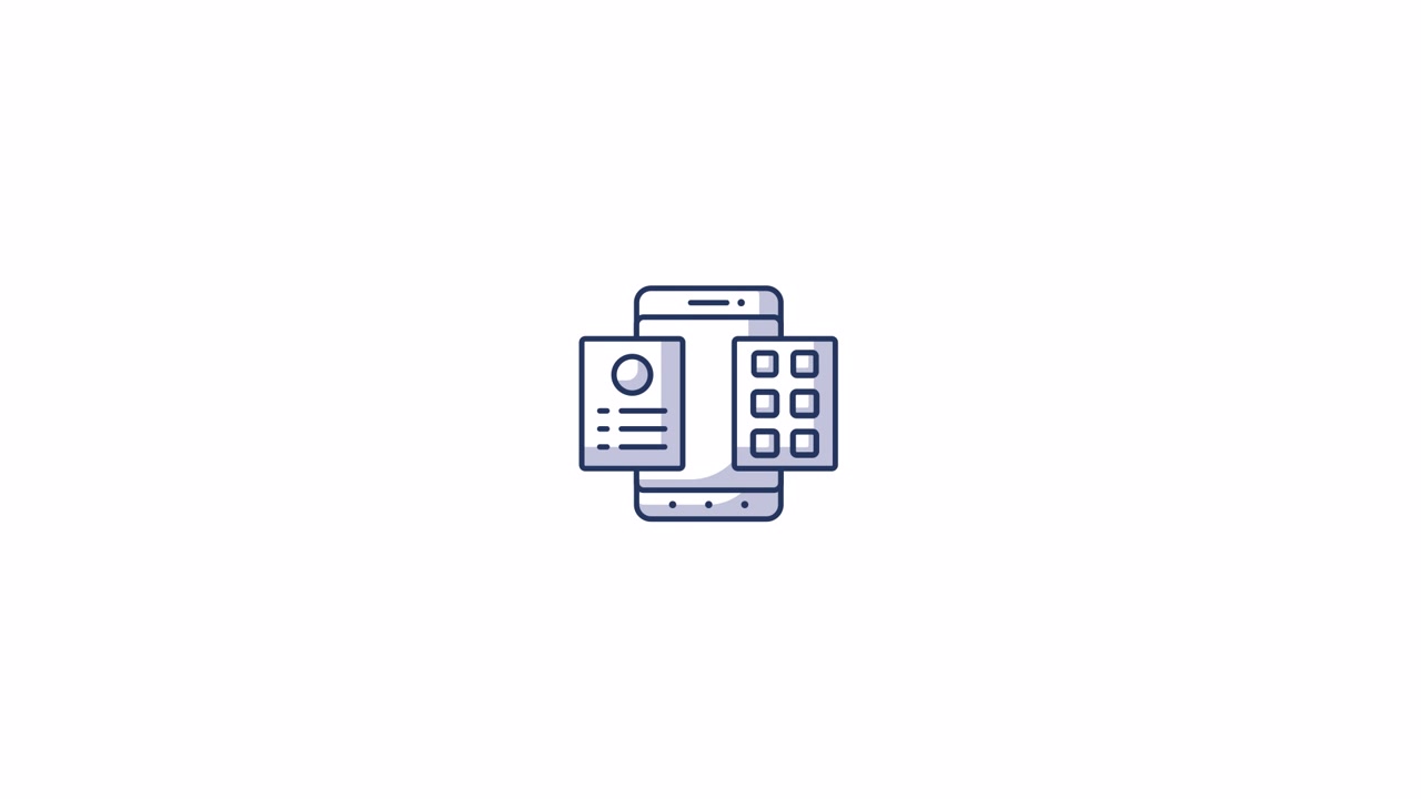 Animated Icon of Smartphone Displaying App Interface and Data
