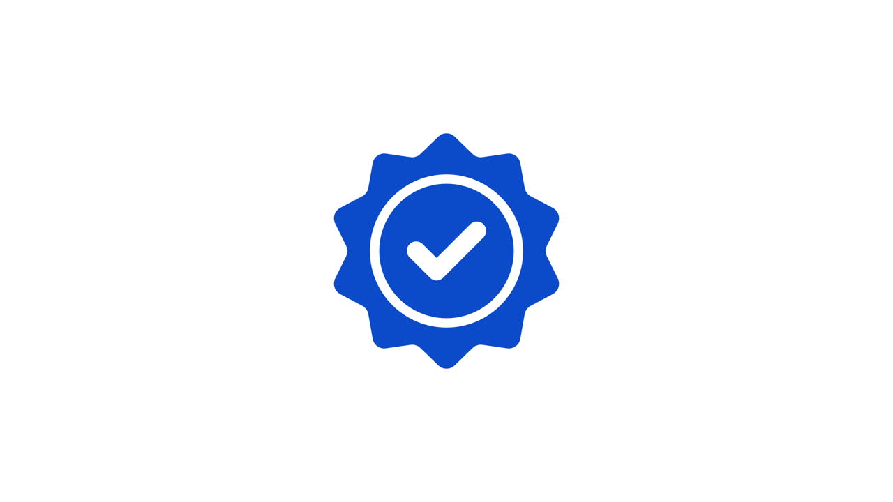 Animated Blue Verified Checkmark Badge Icon