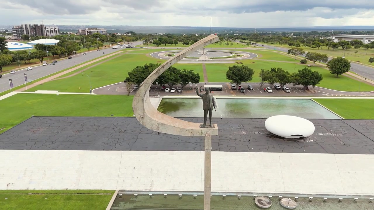 Immagini aeree del Memoriale JK a Brasilia.