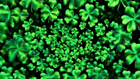 abundant green shamrocks on dark background