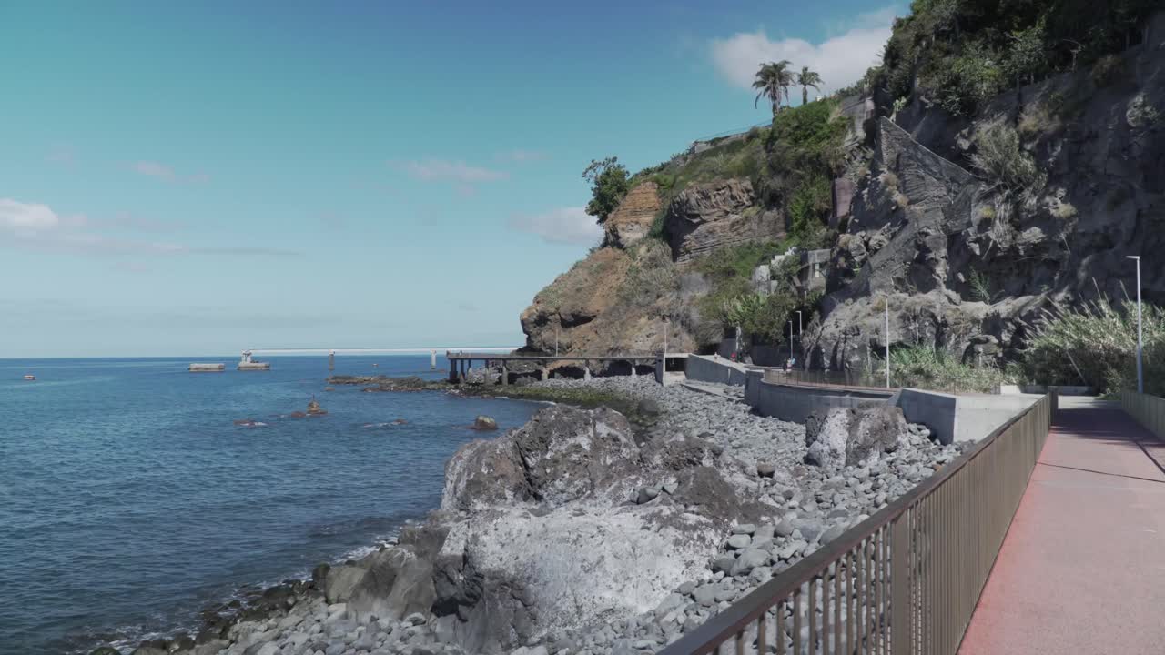 Coastal Path with Pier and Cliffside View