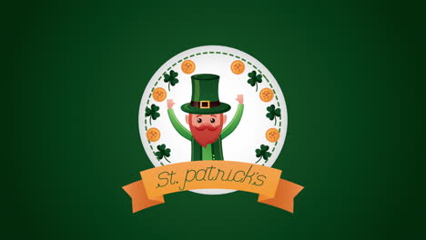 st patricks day animated card with happy elf frame