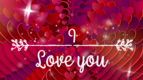 te quiero texto con corazones en fondo negro