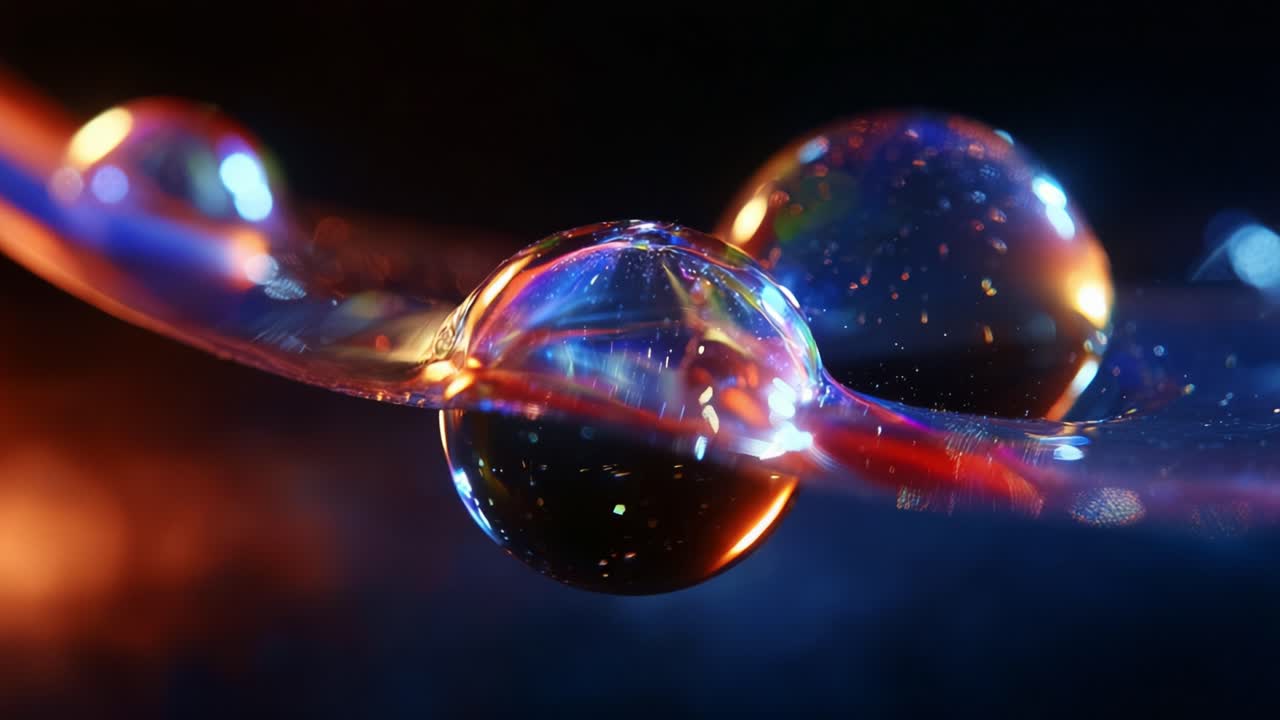 Captivating Close-Up of Colorful Soap Bubbles Floating on a Vibrant Surface with Ethereal Light Reflections and a Mesmerizing Abstract Background