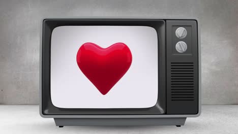 Fernseher-Mit-Einem-Herz-Auf-Dem-Bildschirm