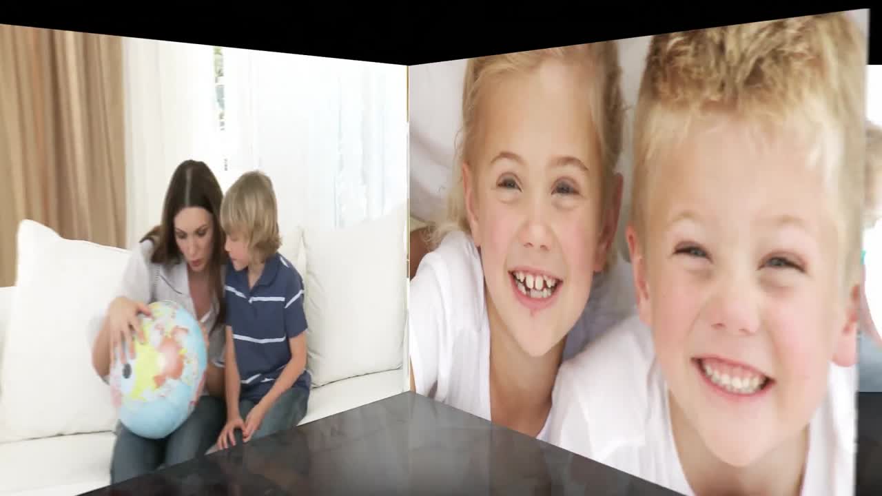 가족 들 이 함께 즐기는 순간 들 의 몽타지