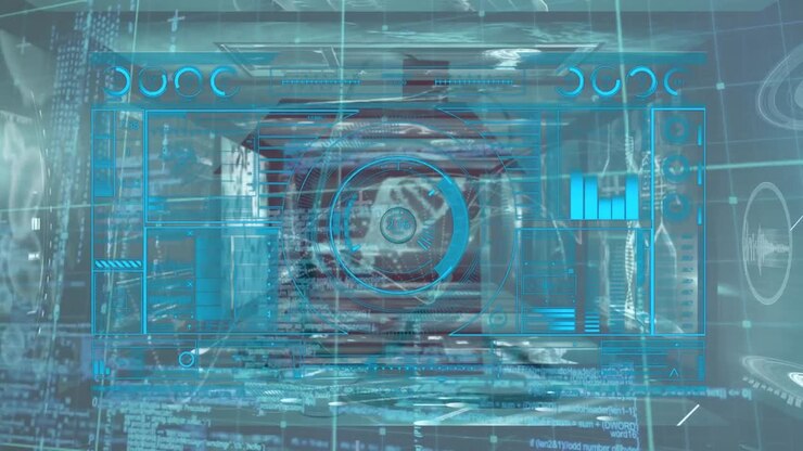 Animation of data processing over moving screens