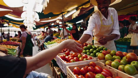 busy fresh produce market