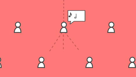 animation presents the network structure made up of a community of connected users. people linked together in one social media system are sharing messages by smartphones.