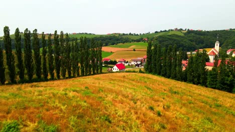 Stunning-aerial-4K-drone-footage-of-municipality-of-Miklavž-pri-Ormožu-in-Prlekija-region,-Slovenia