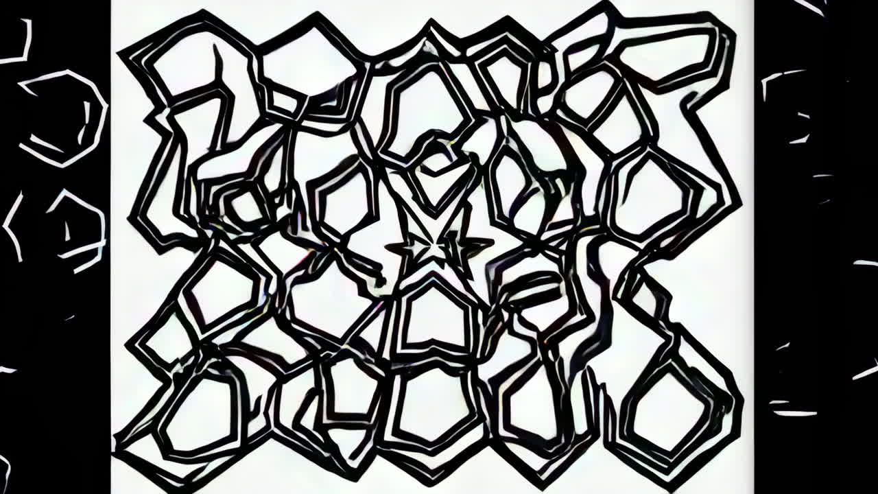 Black and White Geometric Abstract Pattern