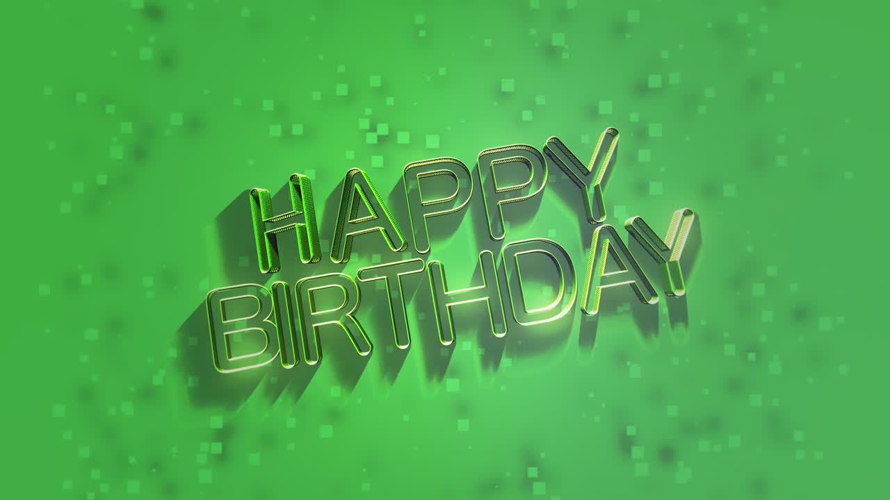 texto de feliz cumpleaños moderno en gradiente de moda verde