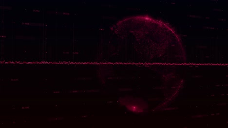 gráfico rosa y globo que se mueve contra un fondo negro