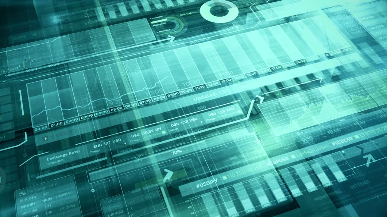 Animated virtual 3D space of big data.