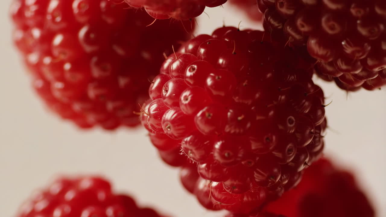 Close-up of Fresh Red Raspberries
