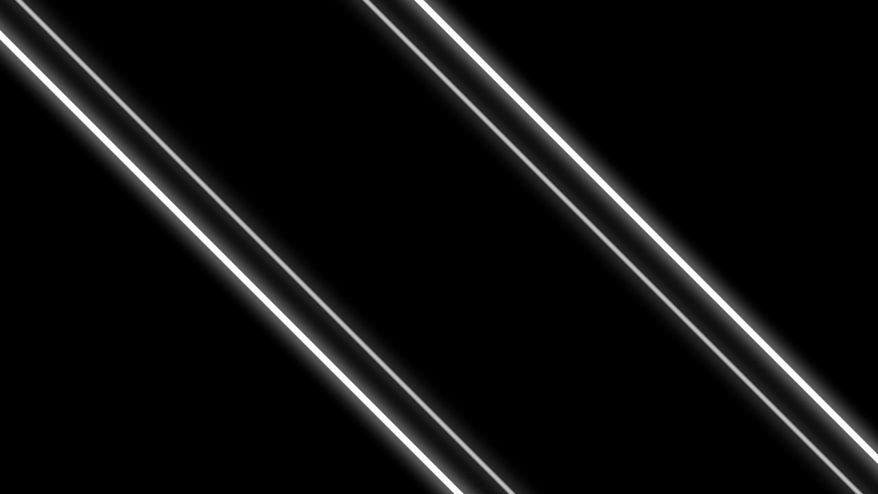 Abstract Moving White Neon Lines on Black Background