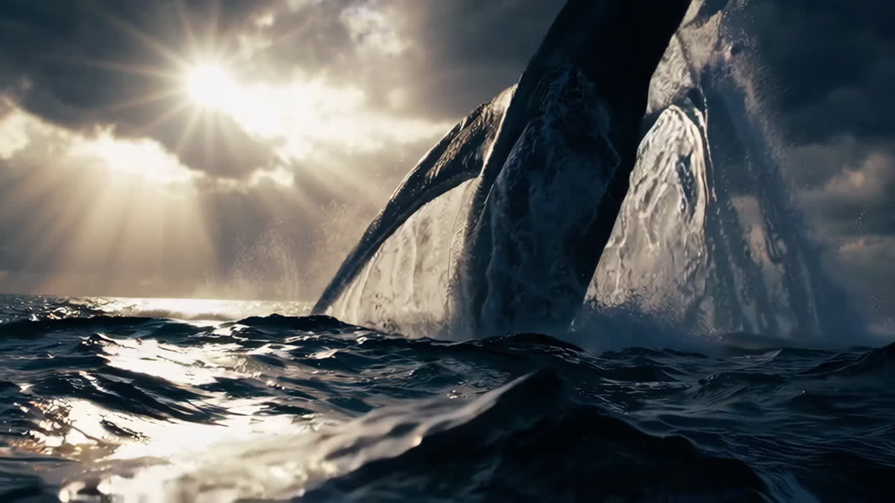 Majestic Whale Breach at Sunrise