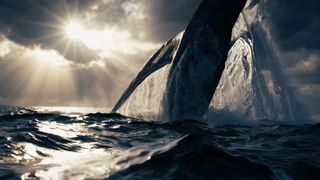 majestic whale breach at sunrise