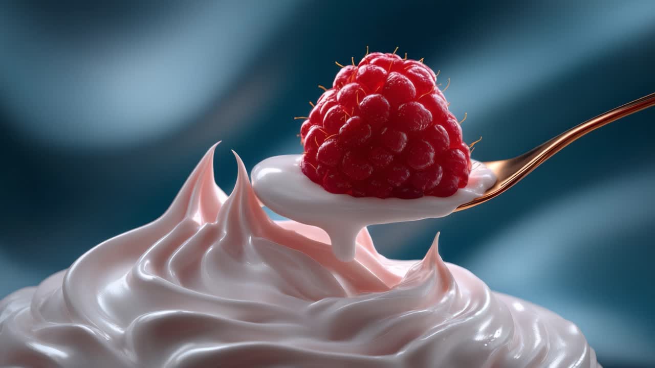 Delicious cream topped with fresh raspberries, showcasing a tempting dessert that highlights the perfect blend of flavors and textures in a delightful presentation
