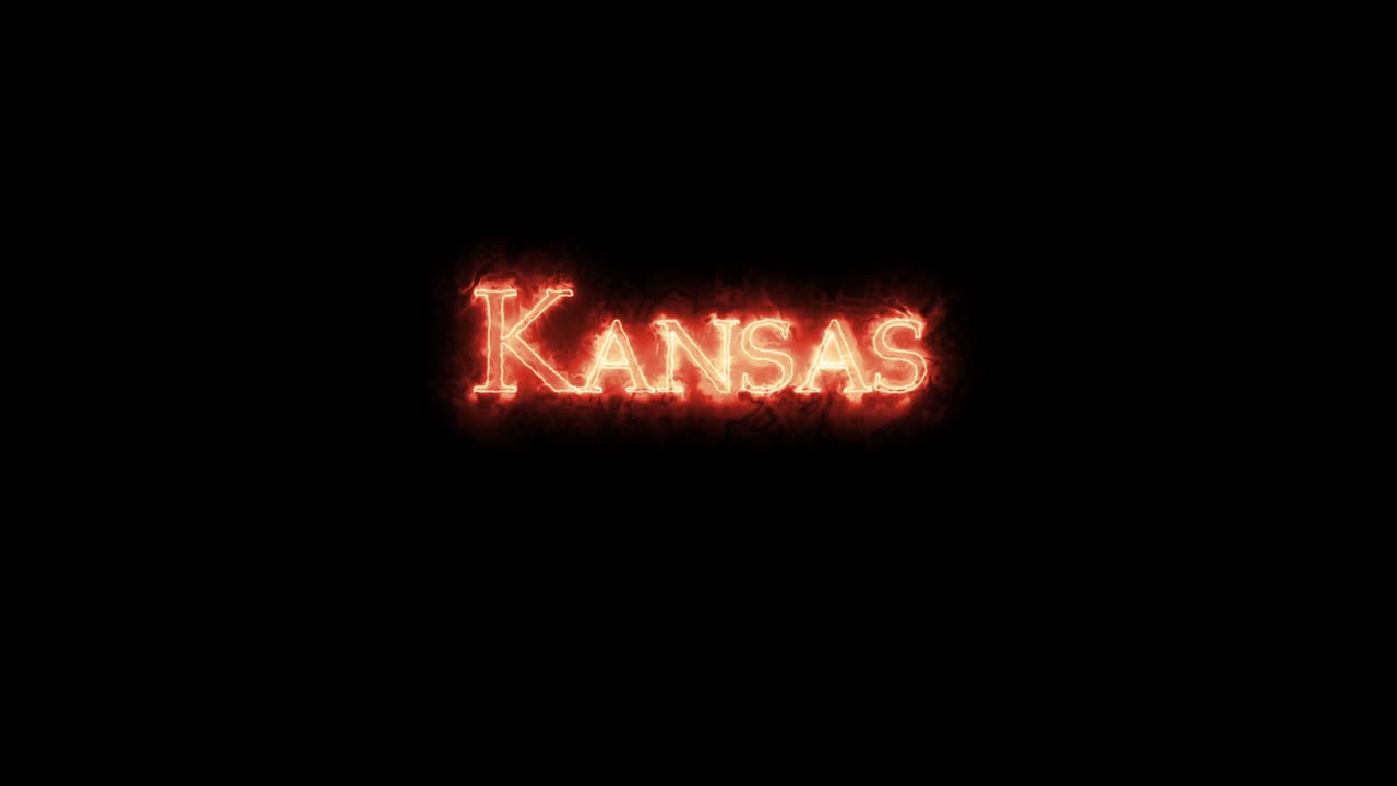 캔자스는 불로 쓰여져 있습니다.