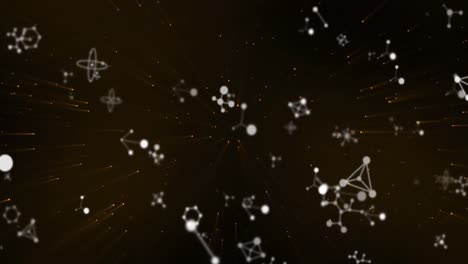 Animation-of-molecules-spinning-over-black-background