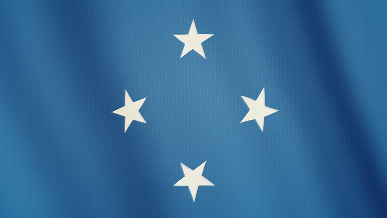 미크로네시아 연방의 발을 흔드는 애니메이션. 전체 화면. 국가의 상징