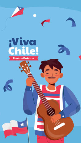 una animación de fiestas planas patrias chile de fondo