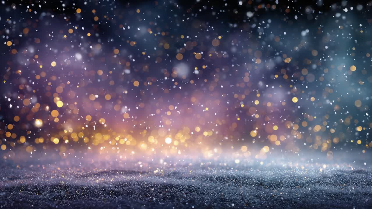 Una magica rappresentazione di luci scintillanti e bagliori colorati che illuminano un cielo notturno da sogno con un effetto bokeh delicato e una profondità incantevole in tonalità vivaci