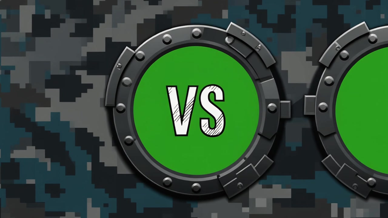 Versus Versus -grafiikka maastokuvioidulla taustalla