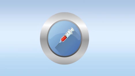 animación del icono de la vacuna sobre un fondo azul