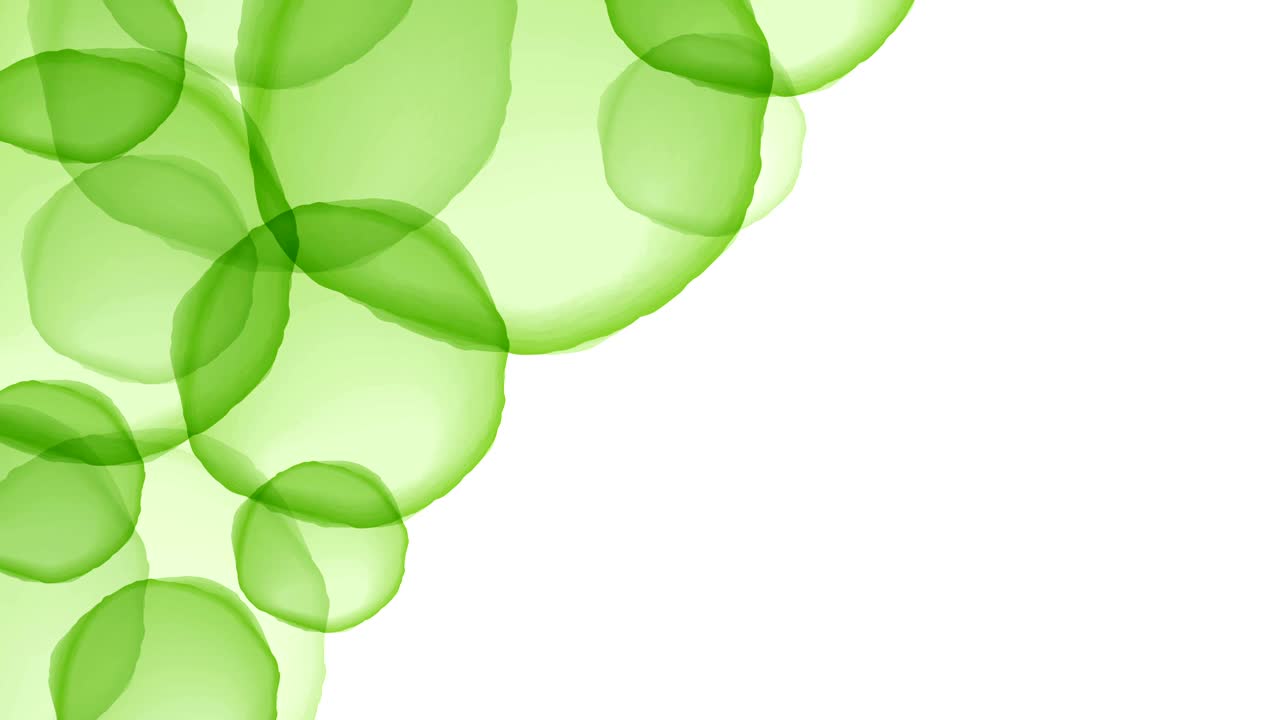 abstracto célula de clorofila transparente superposición patrón en movimiento, diseño de concepto de naturaleza ilustración color verde sobre fondo blanco animación de bucle sin costuras 4k, con espacio de copia