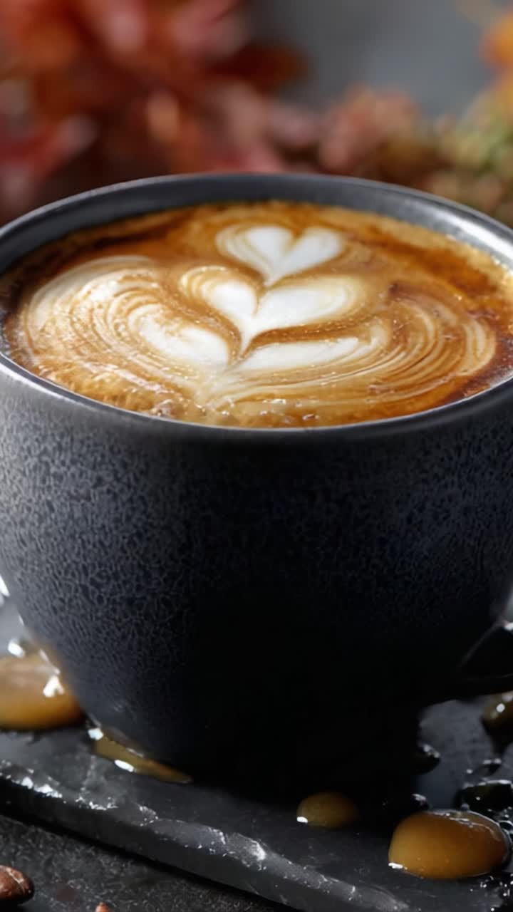 Momenti di caffè coinvolgenti: un viaggio ravvicinato dall'arte finale alla perfezione cremosa in una tazza di deliziosa bevanda, realizzata ad arte