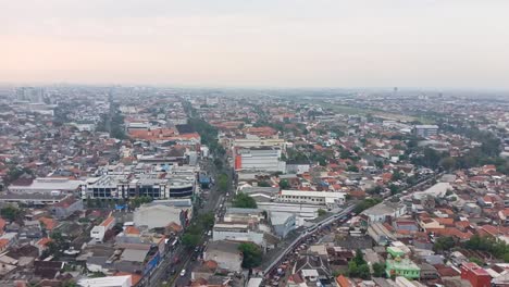 timelapse of city view and traffic on the road, semarang, central java, indonesia