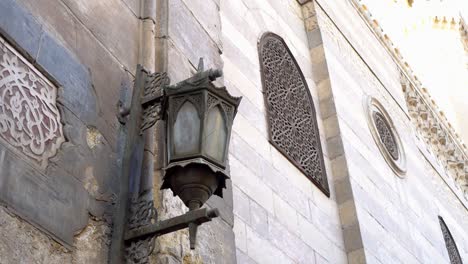 outside lamp detail of egypt cairo, mosque of sultan al-ashraf barsbay. isalamic design elements.