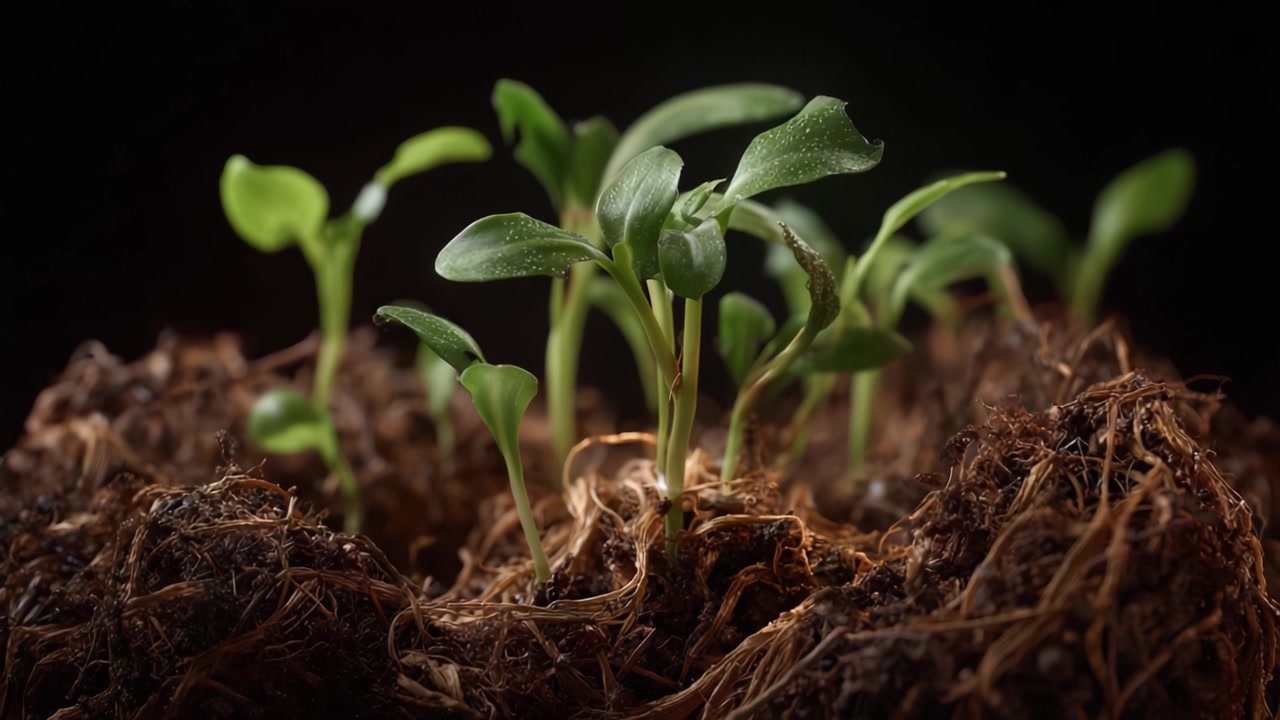 Fomentando el Crecimiento: Jóvenes Plántulas Abriéndose Paso a Través de Tierra Fértil, Simbolizando Vida y Renovación en un Vibrante Contexto Natural, Capturado con Hermoso Detalle.