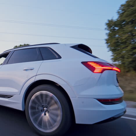 audi e-tron first all-electric suv car. presentation of a new car model