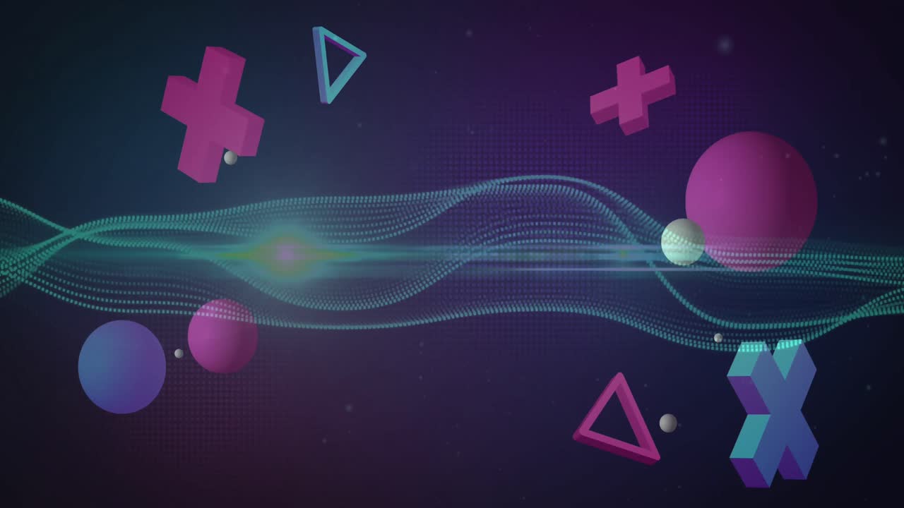 Animation of abstract shapes over network of connections