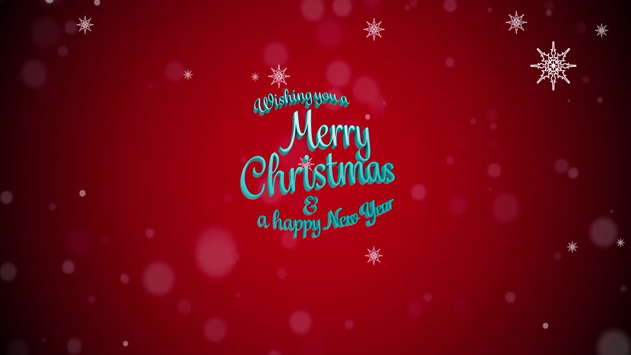 ⁇ 은 배경 에 내리는 눈 위 에 있는 크리스마스 축하 문자 의 애니메이션