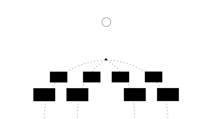 Abstract Animation of Geometric Shapes Moving on White Background