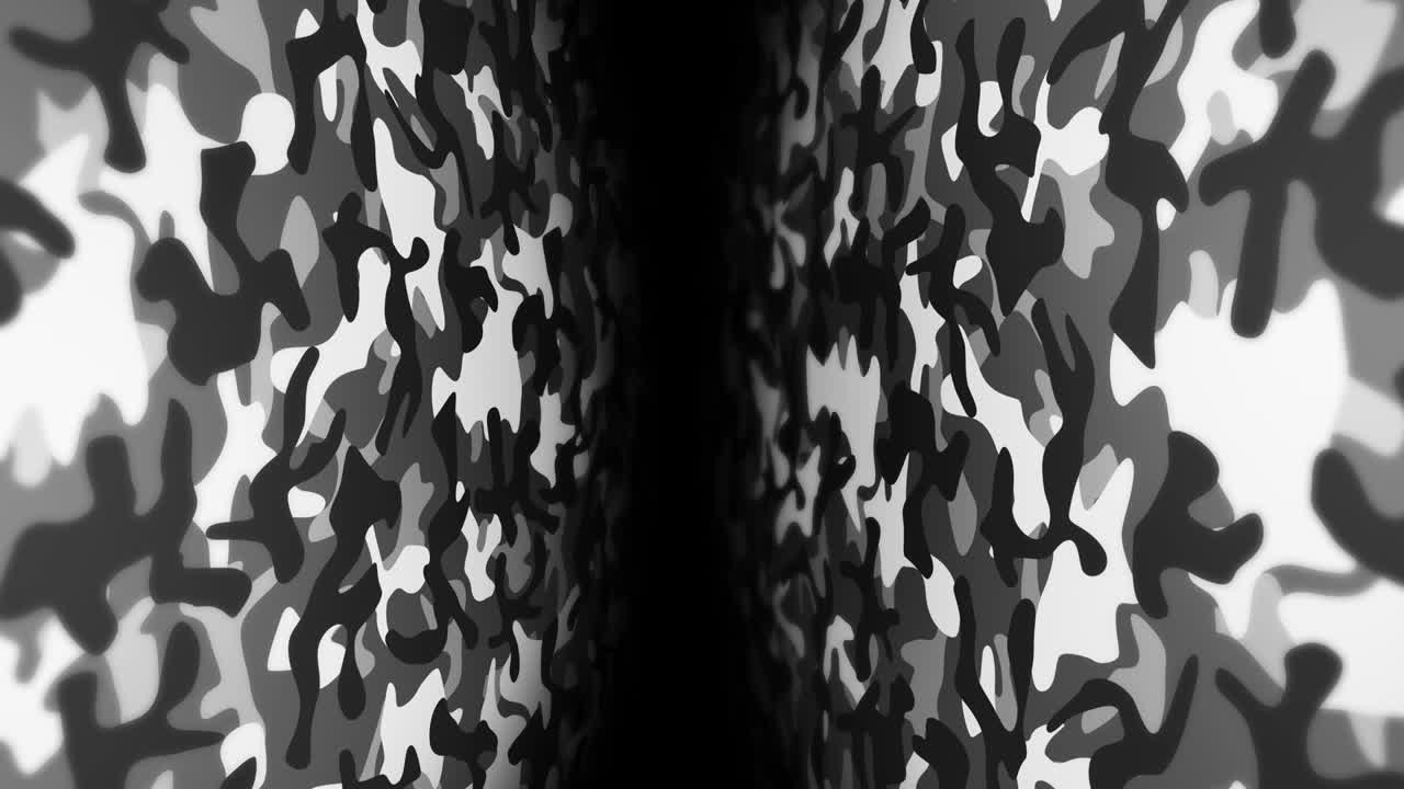 fondo de patrón de camuflaje blanco. concepto de uniforme militar. línea abstracta y textura de onda. animación de bucle.