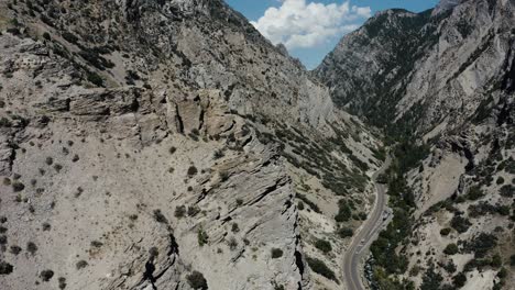 Drone-shot-of-rugged-mountain-terrain-in-Utah's-isolated-backcountry