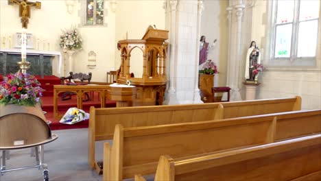 closeup shot of a funeral casket in a hearse or chapel or burial at cemetery