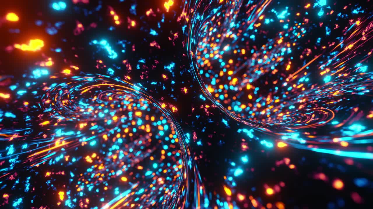 다채로운 불빛의 추상적인 소용돌이. 무한한 루프 애니메이션