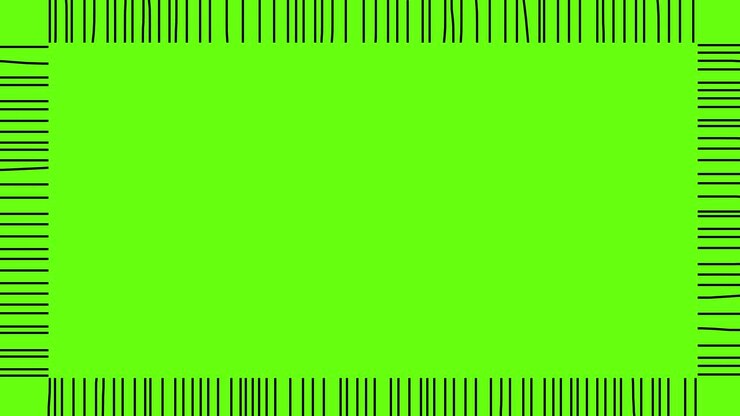 Black short strokes around the screen with green screen background .