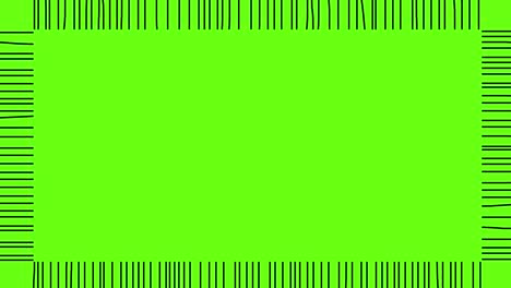 Black short strokes around the screen with green screen background .