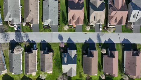 a top view shot of a residential area in the usa