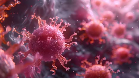 conceptual microscopic view of a pink biological cell